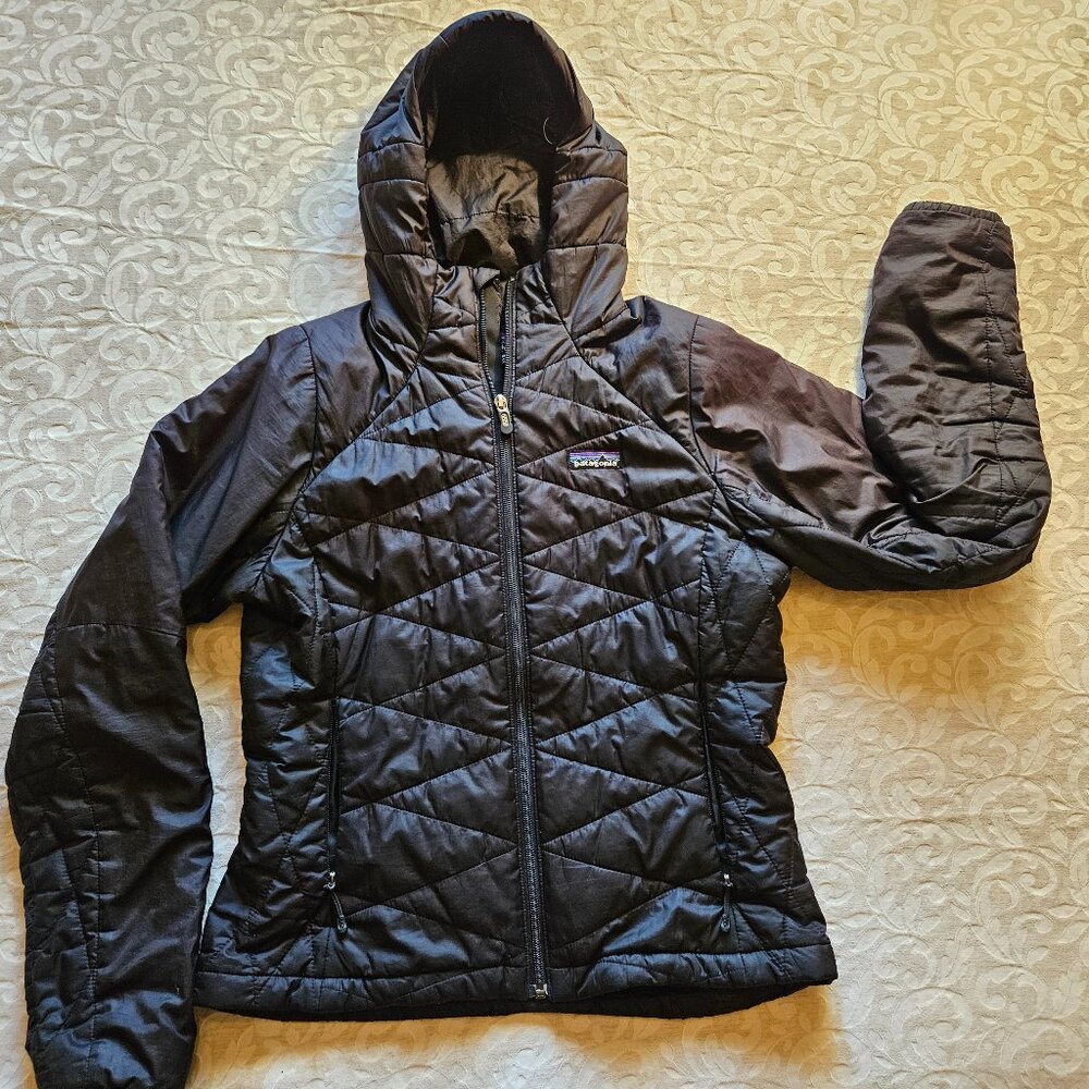 Women's Patagonia Micro Puff Hooded Jacket Black Size Small